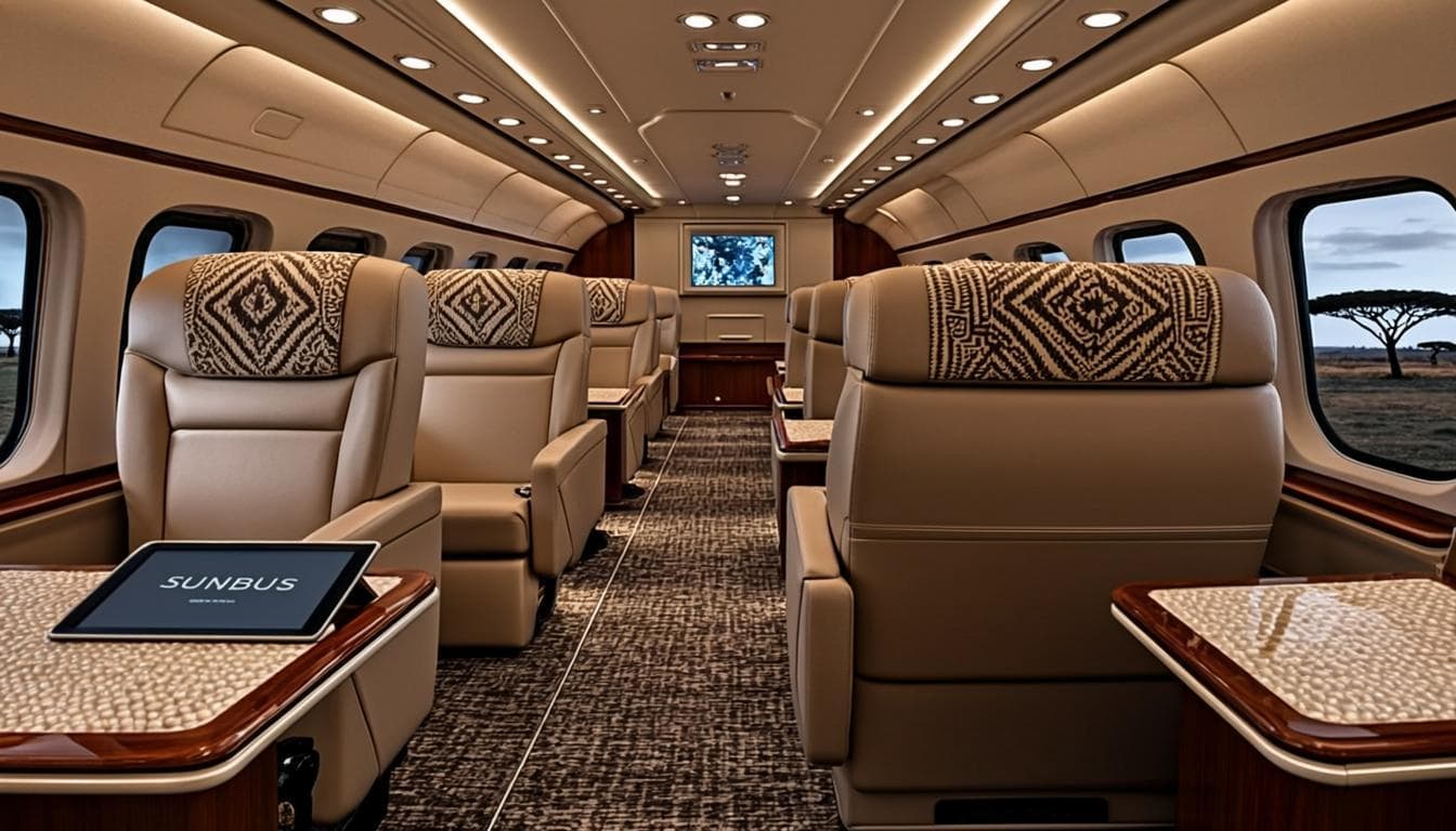 Intérieur d'un car de luxe SUNUBUS